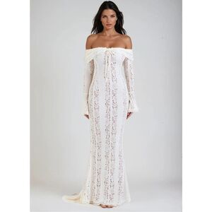 Clarisse Lace Maxi Dress - White